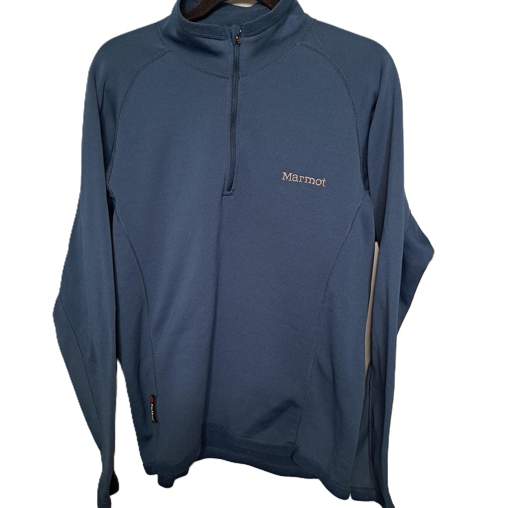 Marmot Men's Blue Fleece Lined 1/4 Zip Pullover Jacket Size Large